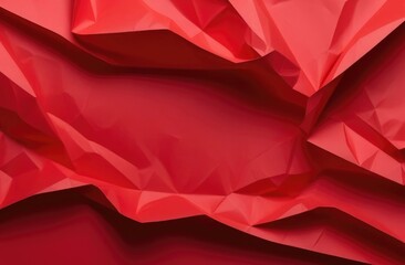Naklejka premium Red crumpled paper. Colored paper background.