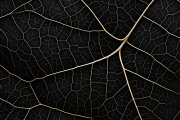 A monochromatic background focusing on the artistic pattern of leaf veins and cells, showcasing the natural symmetry and texture   Generative AI,