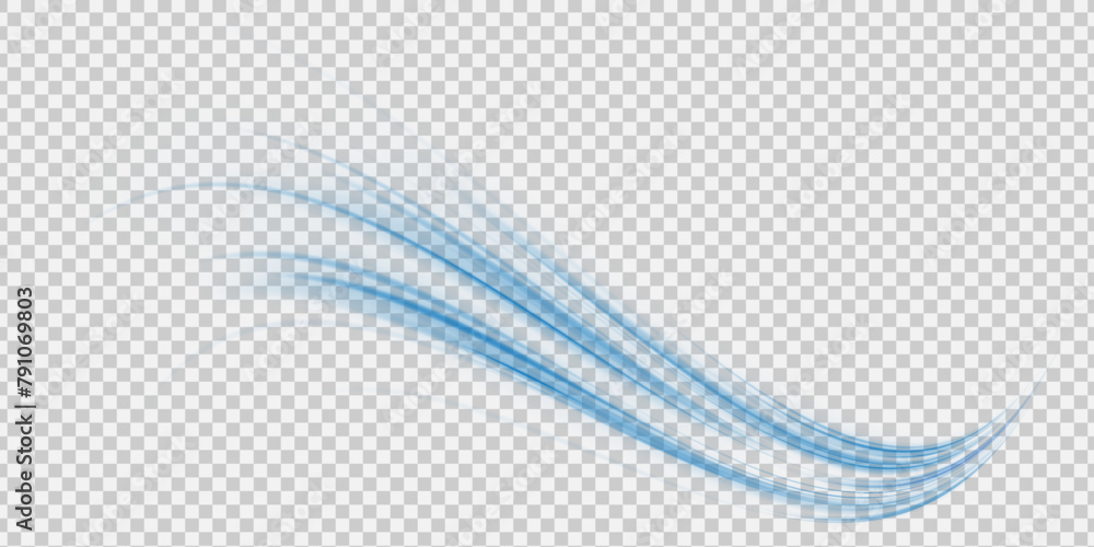 Poster abstract blue wave background. wavy transparent curved lines in the form of the movement of sound wa