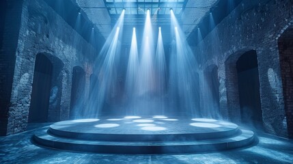 Contemporary Dance Performance on Illuminated Stage Generative AI - obrazy, fototapety, plakaty