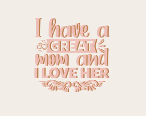 Mothers day typography letter crafts or t-shirt design vector template 