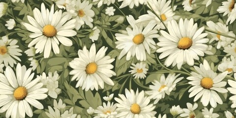 Daisy chamomile flowers plant herbal pattern texture natural background scene
