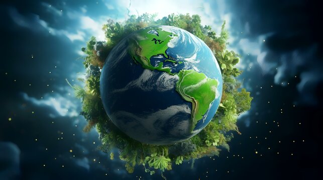 Earth planet. Elements of this image furnished by NASA. 3D rendering