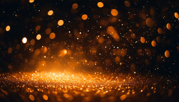 Vivid orange stars gleam against a dark backdrop, evoking a sense of cosmic wonder and mystery in this captivating stock photo