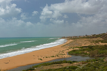 landscape and beach near Selinunt in Sicily with view to Triscina