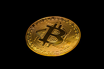 Bitcoin Cryptocurrency , golden coins , future money