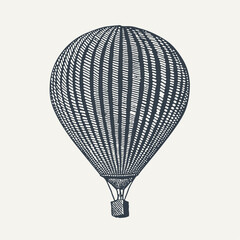 Hot air Balloon. Vintage engraving style vector illustration.