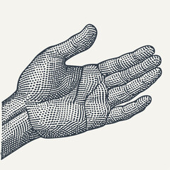 Hand. Vintage engraving style vector illustration.