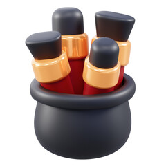 3D Rendered Makeup Brushes in a Stylish Organizer