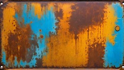Rusty old metal plate with textured effect 
