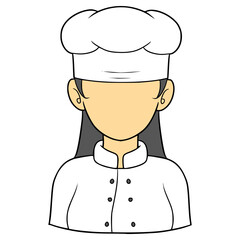 faceless woman chef illustration hand drawn isolated vector	
