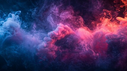 Abstract blue and red smoke patterns