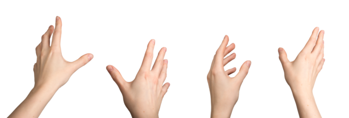 hand gestures, VR using. Palm stretched, fingers positioned for virtual touch. Abstract concept of