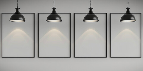 Illuminated white picture frames 