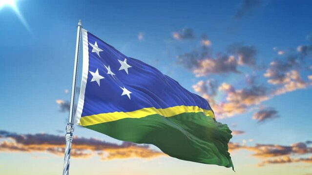 Solomon Islands flag Waving 