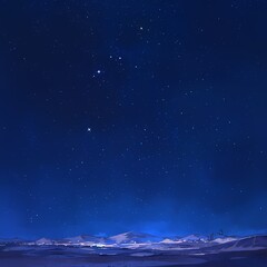 Obraz na płótnie Canvas Breathtaking Vast Desert Night Skyline Decorated with Stellar Cluster