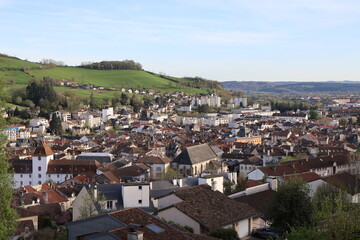 Fototapeta na wymiar Vue d'ensemble de la ville, ville de Aurillac, département du Cantal, France