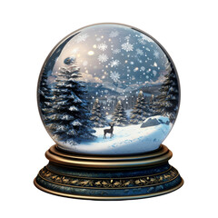 Fototapeta na wymiar A picture of a snow globe, isolated on white, cut out