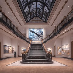 Grandeur Meets Beauty in an Art Museum Stairwell