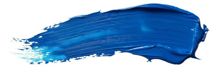 Blue stroke of paint, isolated on white, cut out