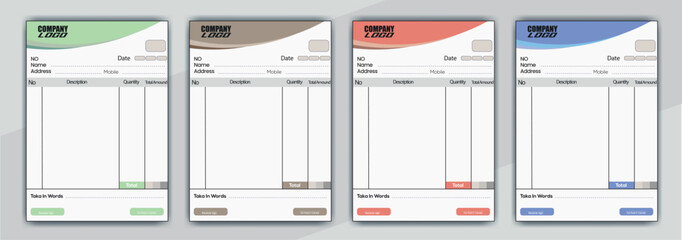 Business payment Cash memo invoice vector template design