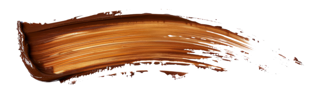 Brown stroke of paint, isolated on white, cut out