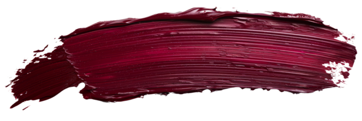 Maroon stroke of paint, isolated on white, cut out