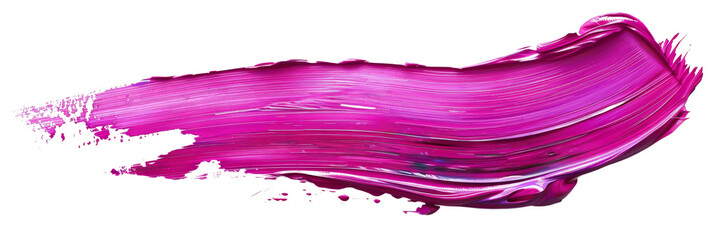 Magenta stroke of paint, isolated on white, cut out