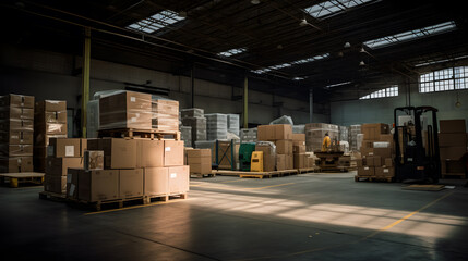 warehouse with boxes