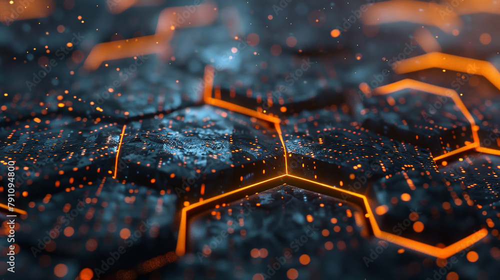 Poster hexagonal background with honeycomb texture, hexagonal shape, colorful pattern. ai.
