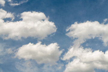 White clouds in the blue sky