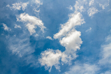 White clouds in the blue sky
