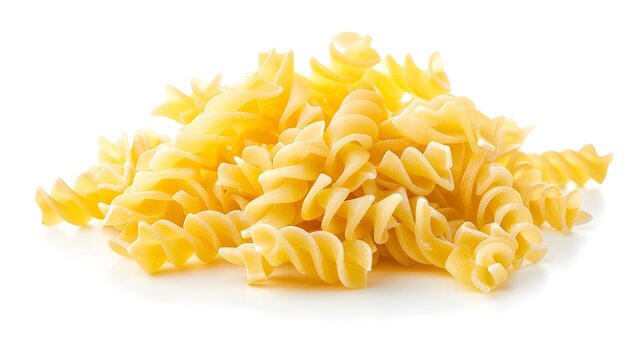 Italian Fussili pasta isolated on a white background 