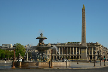 Obélisque de la place de la Concorde à Paris, France - obrazy, fototapety, plakaty