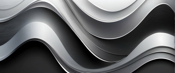 An artful display of undulating black and white abstract shapes with smooth gradient transitions