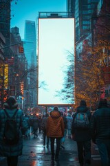 Fototapeta premium blank billboard on a city street. mock up