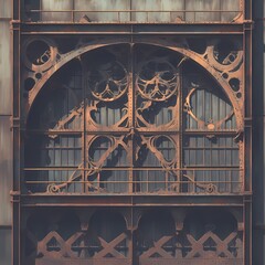 Elegant Rusting Ironwork on Historical Building, Urban Landmark