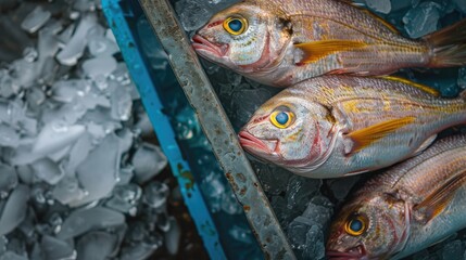 Fototapeta premium Fresh fish seen from above