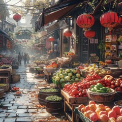 chinese street market of china