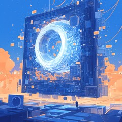 Revolutionary Quantum Computer Core Illustration