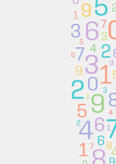 complex numbers on vertical page. background with mixed numbers. vector colorful numbers concept