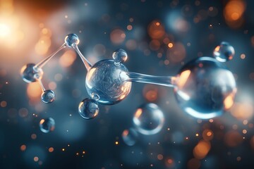 3d illustration of Science background molecule and atom model