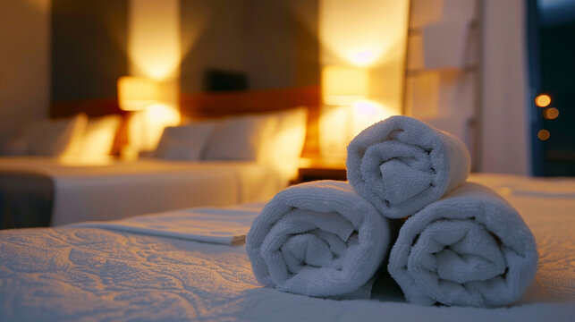 Cozy Hotel Room at Dusk