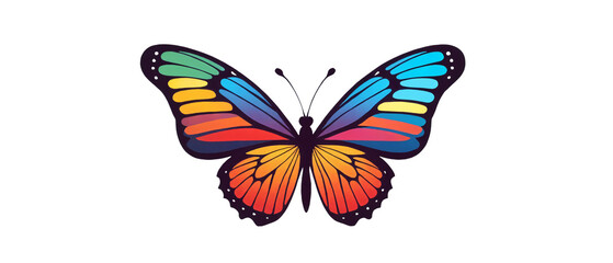 Logotype colorful butterfly on transparent background