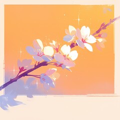 Discover the serene beauty of cherry blossoms with this enchanting illustration. Perfect for nature enthusiasts and springtime celebrations.
