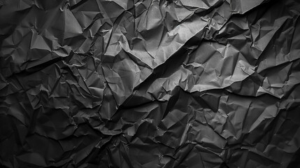 black crumpled paper background - obrazy, fototapety, plakaty