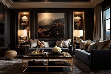 Chic Luxury Penthouse Living Room Concepts: Elegant Color Palette Inspirations