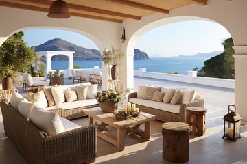 Wicker Furniture Delights: Mediterranean Seaside Patio Ideas