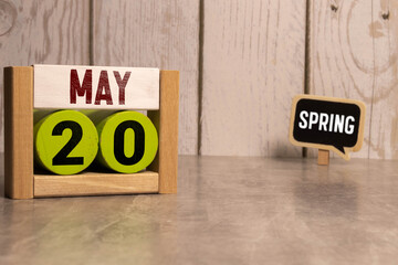 20 May text businrss concept, on wooden block