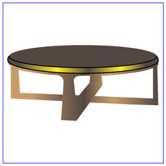 Round table gradient color. Coffee table vector sketch illustration for print, web, mobile and infographics isolated on white background.